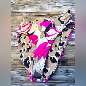 NWT Trina Turk Women's Standard Lynx Reversible Banded High Waist Bikini Bottom